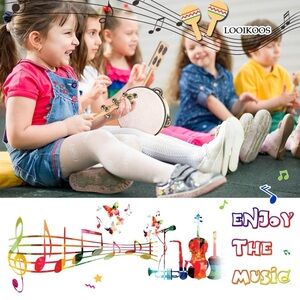 12 Pack Kids Musical Instrument, Wooden Toddler Percussion Toy Set